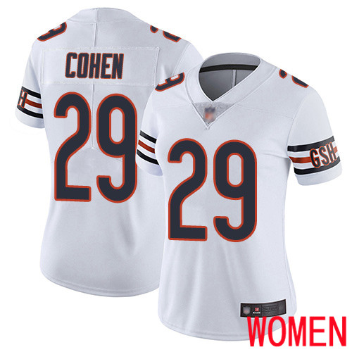 Chicago Bears Limited White Women Tarik Cohen Road Jersey NFL Football 29 Vapor Untouchable